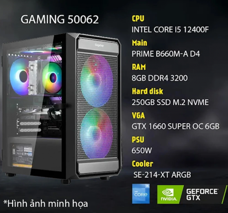 Gaming 50062 Intel Core i5-12400F/8GB/250GB SSD/GeForce GTX 1660 Super/Free DOS/