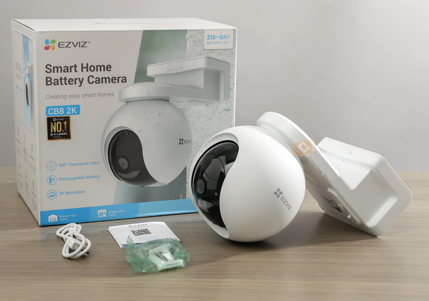 Camera IP Wifi Ezviz CB8 3MP - sử dụng pin