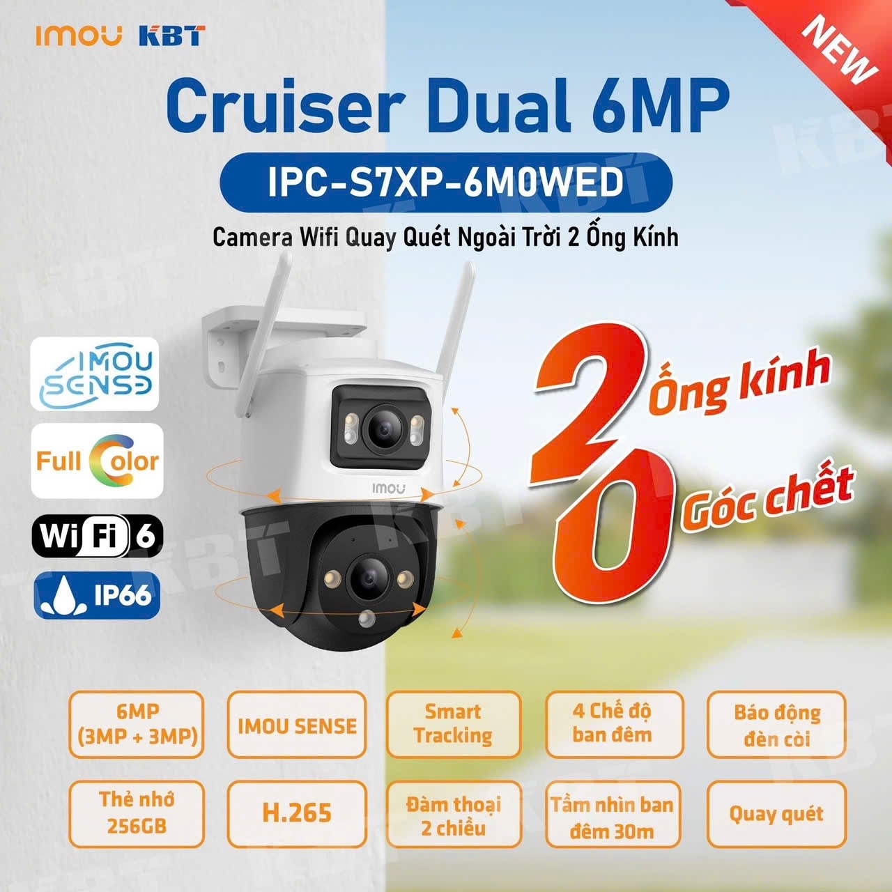 Cruiser Dual 6MP/10MP IPC-S7XP- Xoay 360 Ngoài Trời