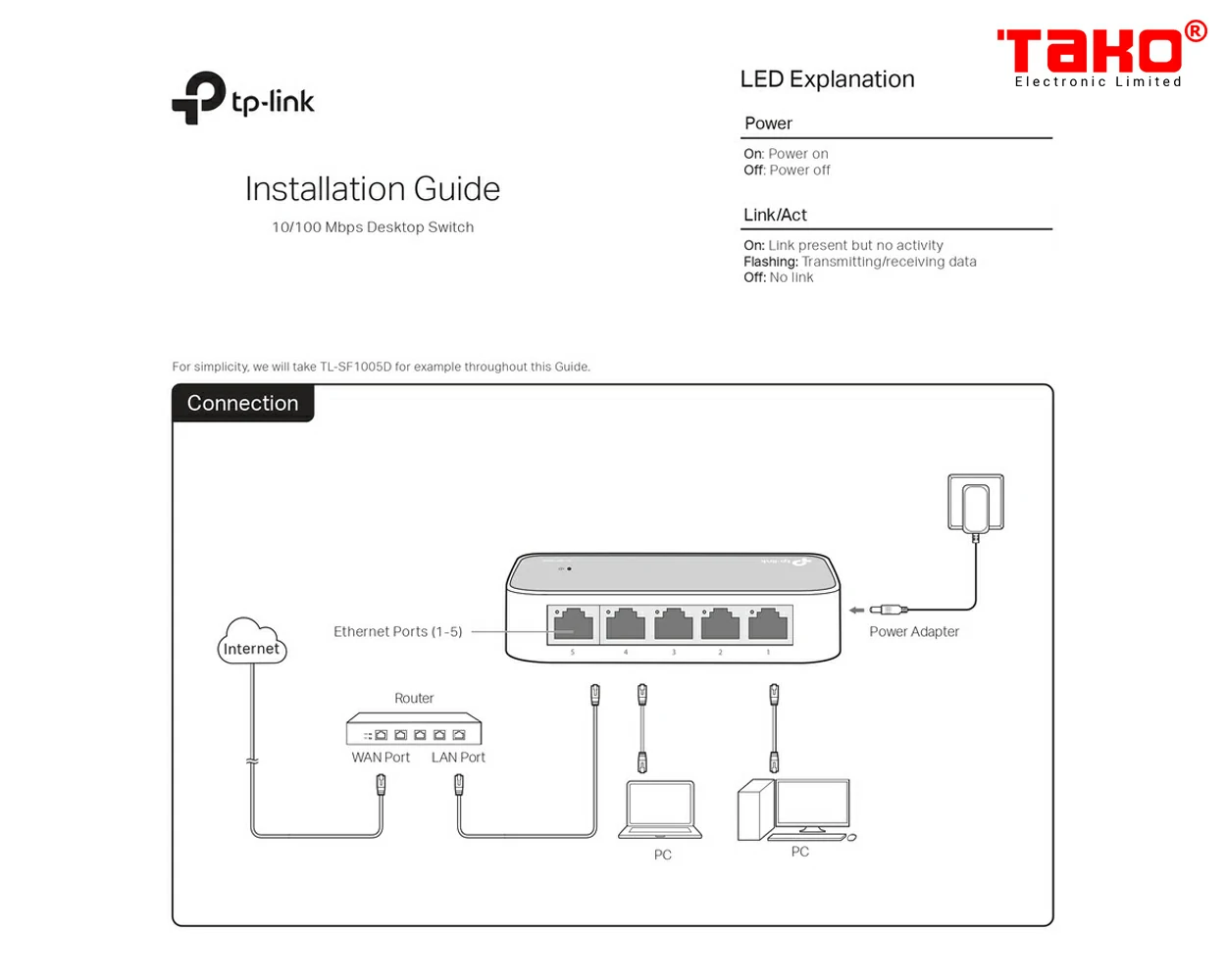 TL-SF1005D Bộ Chia Tín Hiệu Để Bàn 5 cổng 10/100Mbps